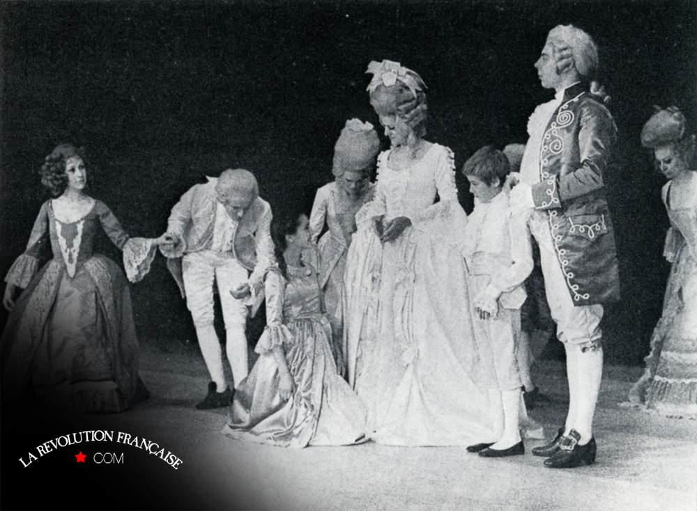 Les nobles et la famille royale. Marie-Antoinette (Fabienne Waroux), Louis XVI (Jean-Michel Farcy) - Théâtre de Mogador Paris