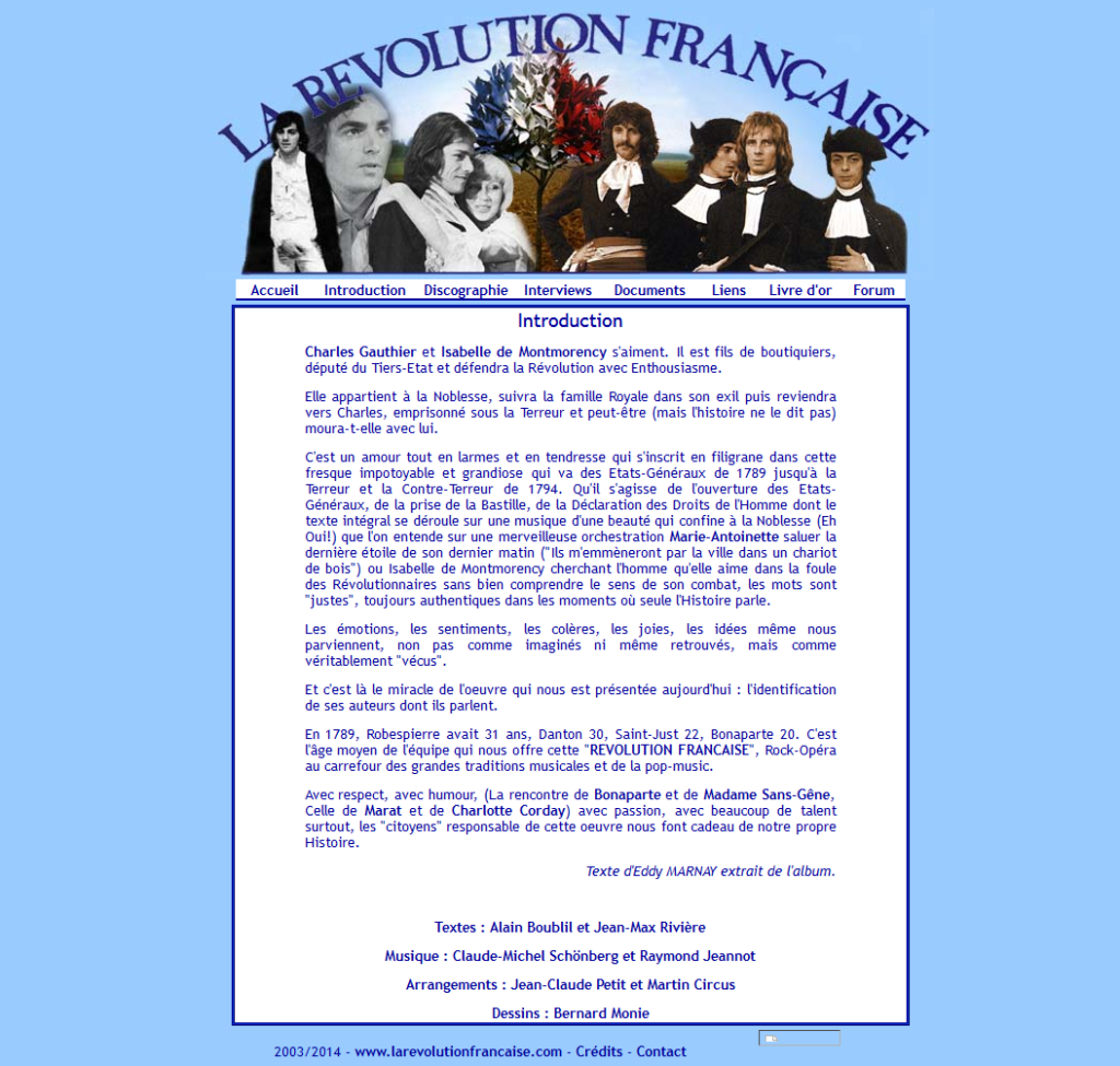 Site La revolutionfrancaise.com 2003